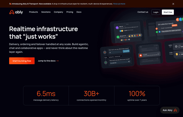 Ably product homepage
