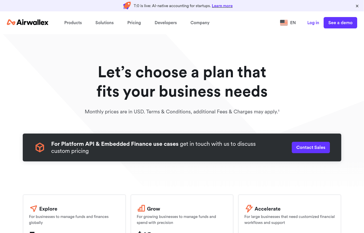 Airwallex plans and features before the $50,000 in free FX deal