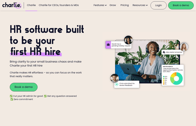 CharlieHR product homepage