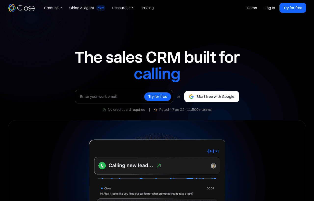 Close product homepage