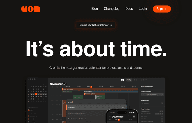 Cron product homepage