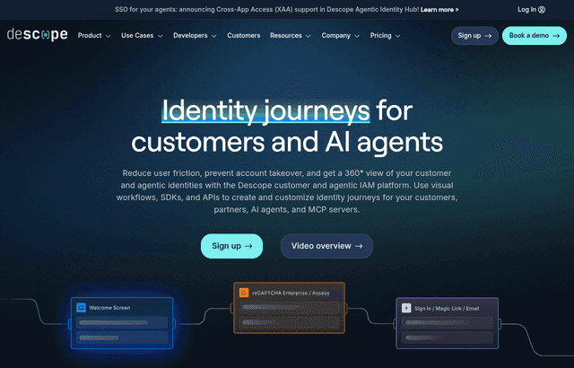 Descope product homepage
