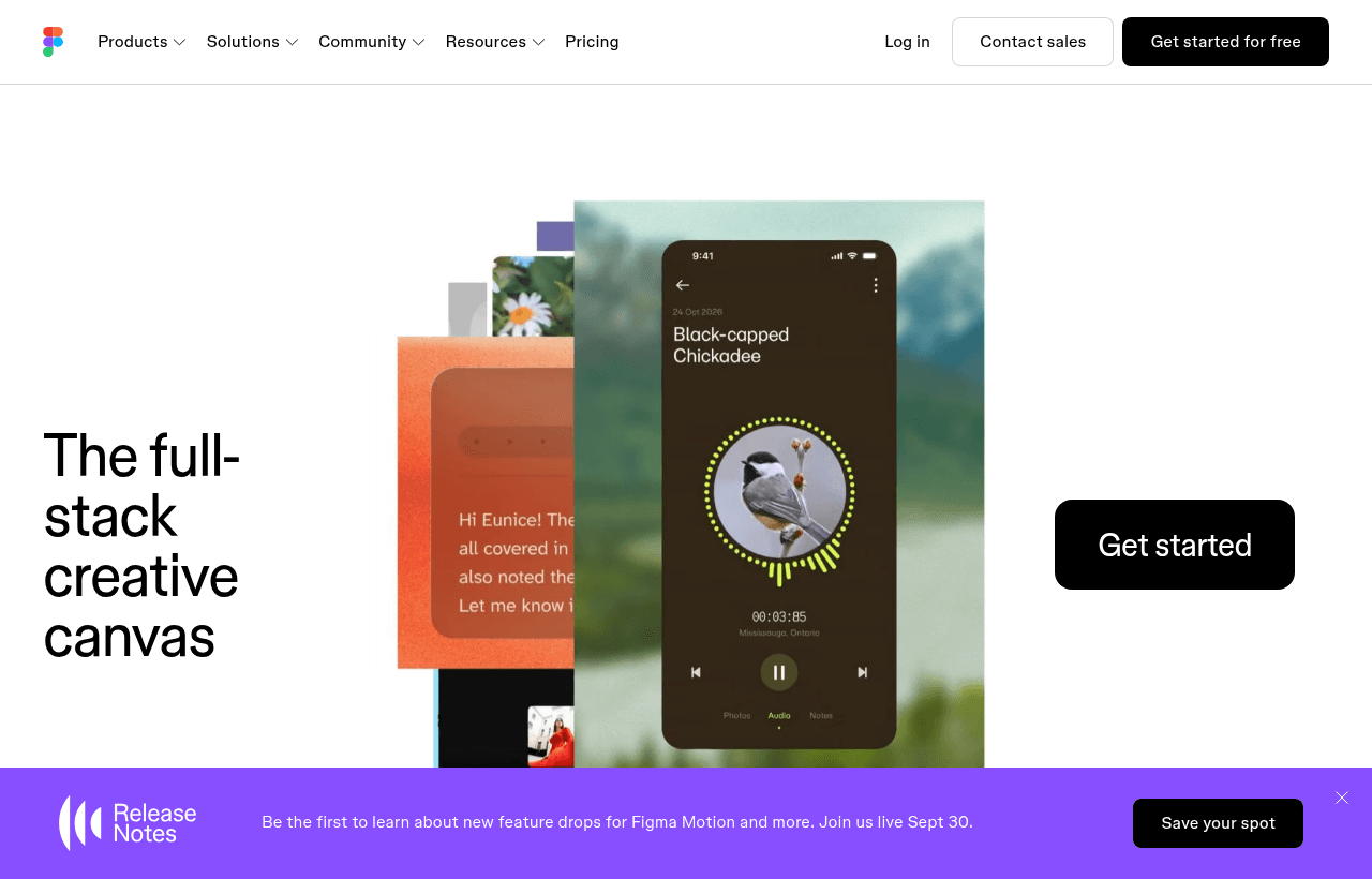 Figma product homepage