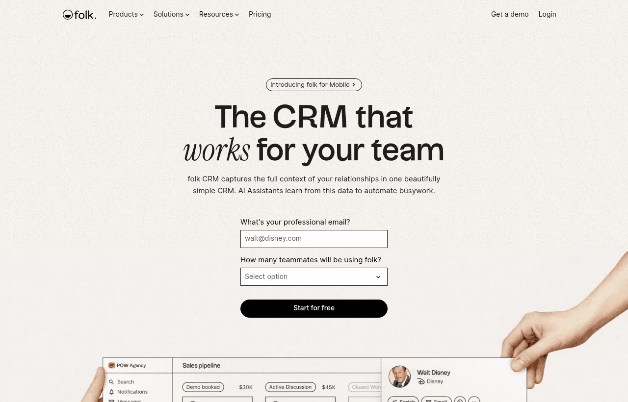 folk product homepage