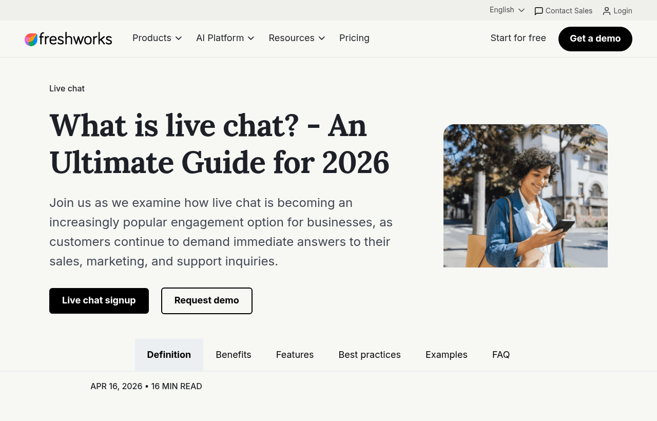 Freshchat product homepage