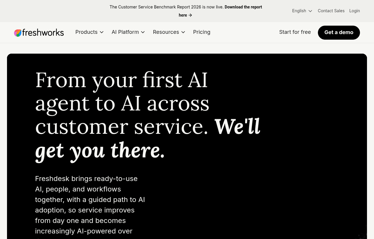 Freshdesk product homepage