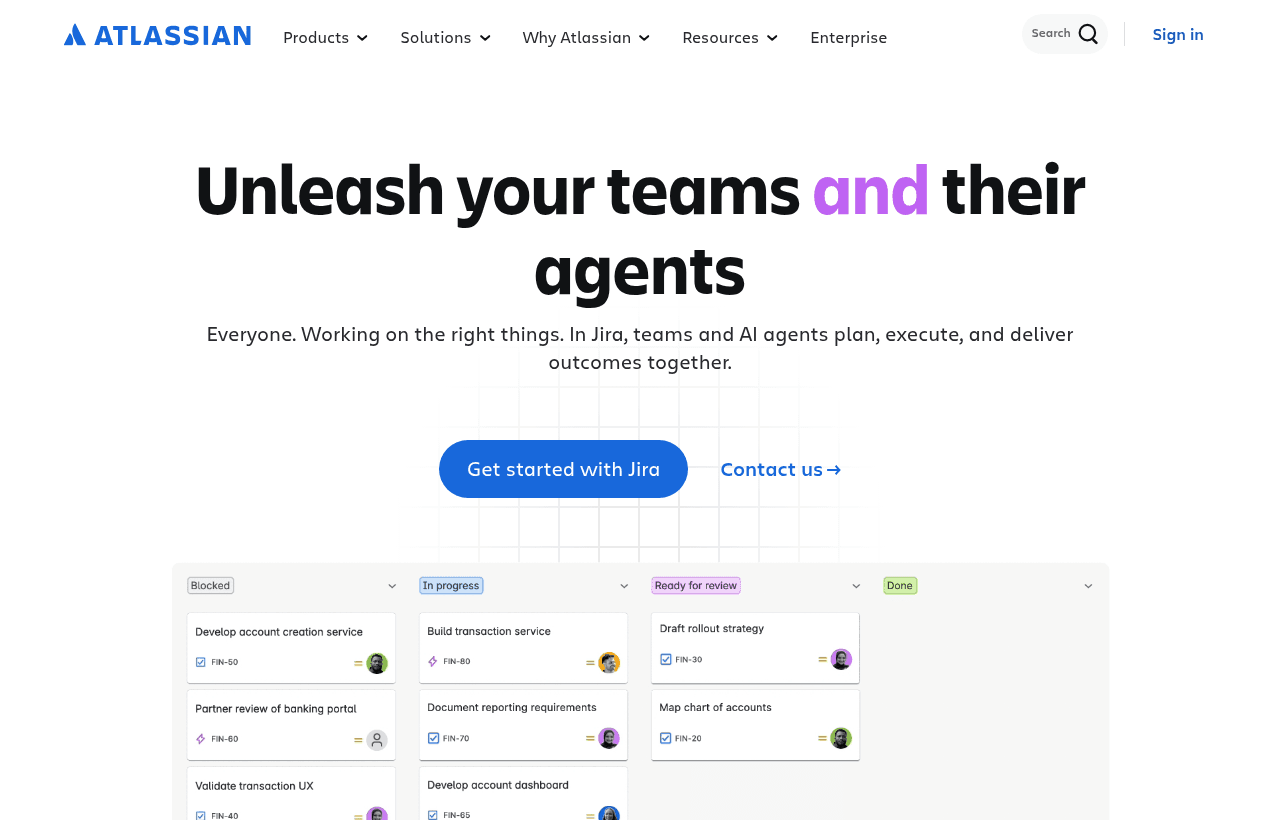 Jira product homepage
