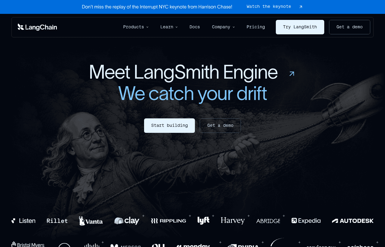 LangChain product homepage