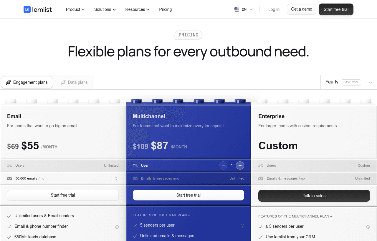 Lemlist pricing and plans