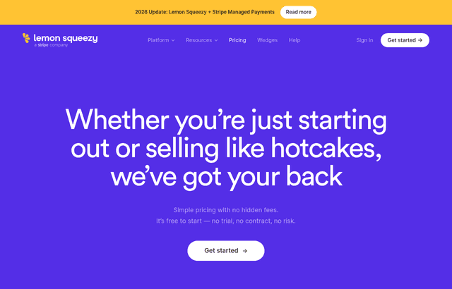 Lemon Squeezy pricing and plans