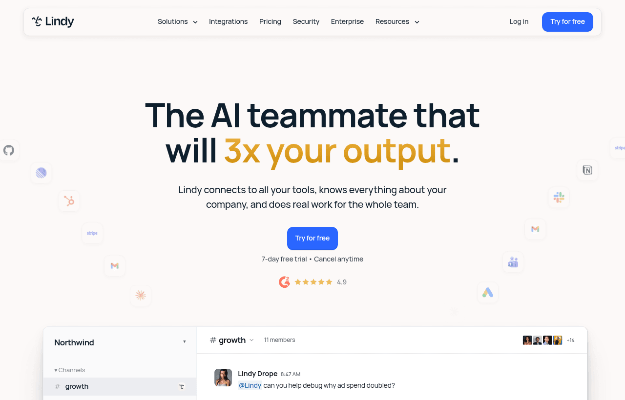 Lindy product homepage