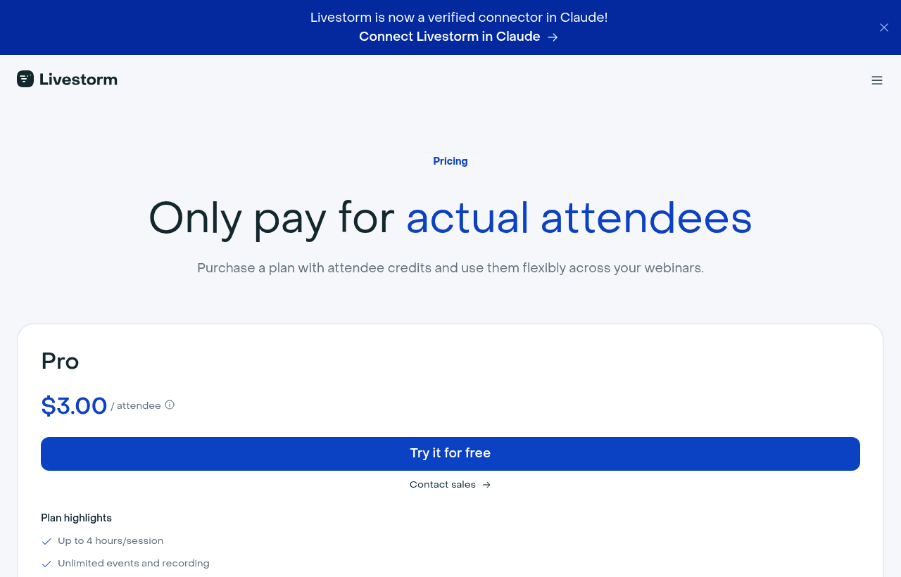 Livestorm pricing and plans
