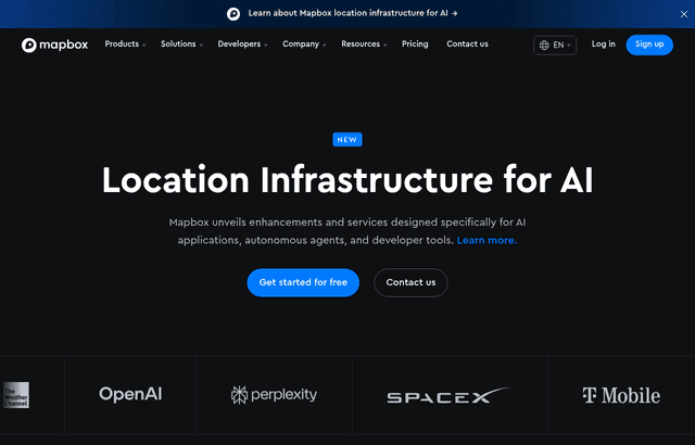Mapbox product homepage