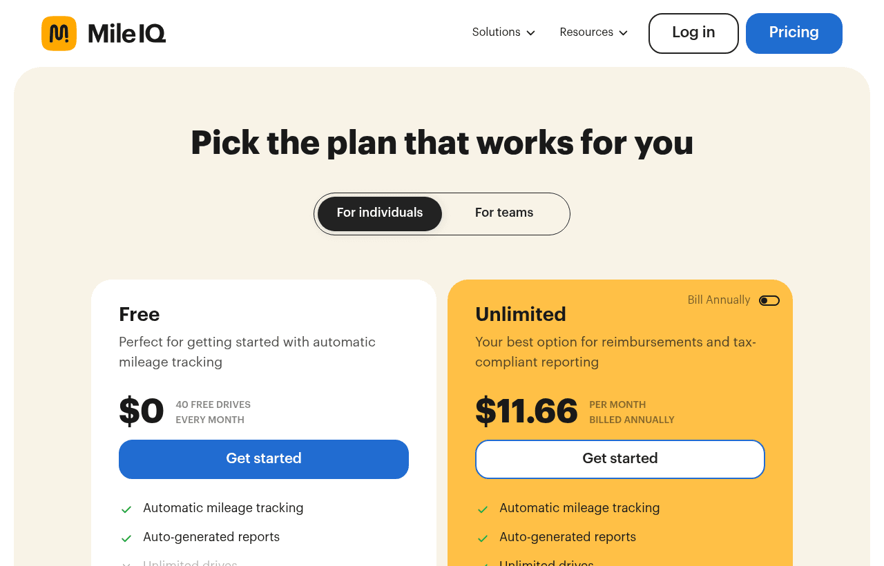MileIQ plans and features before the 30-day free trial deal
