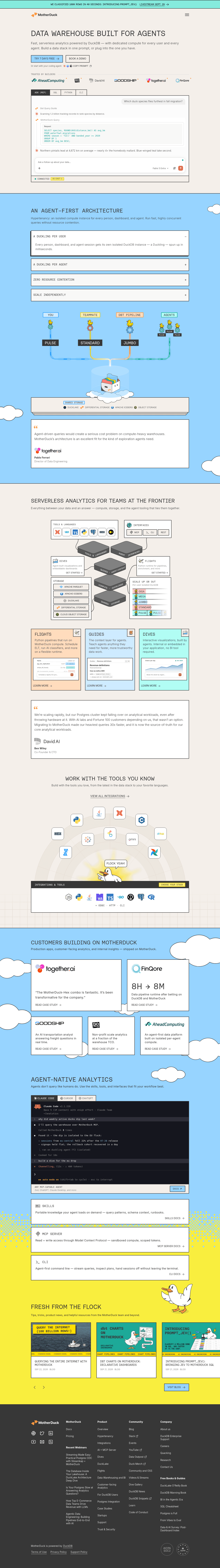 MotherDuck pricing and plans