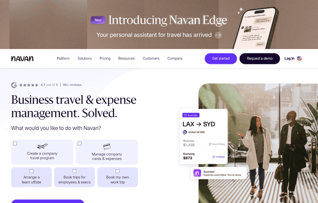 Navan product homepage