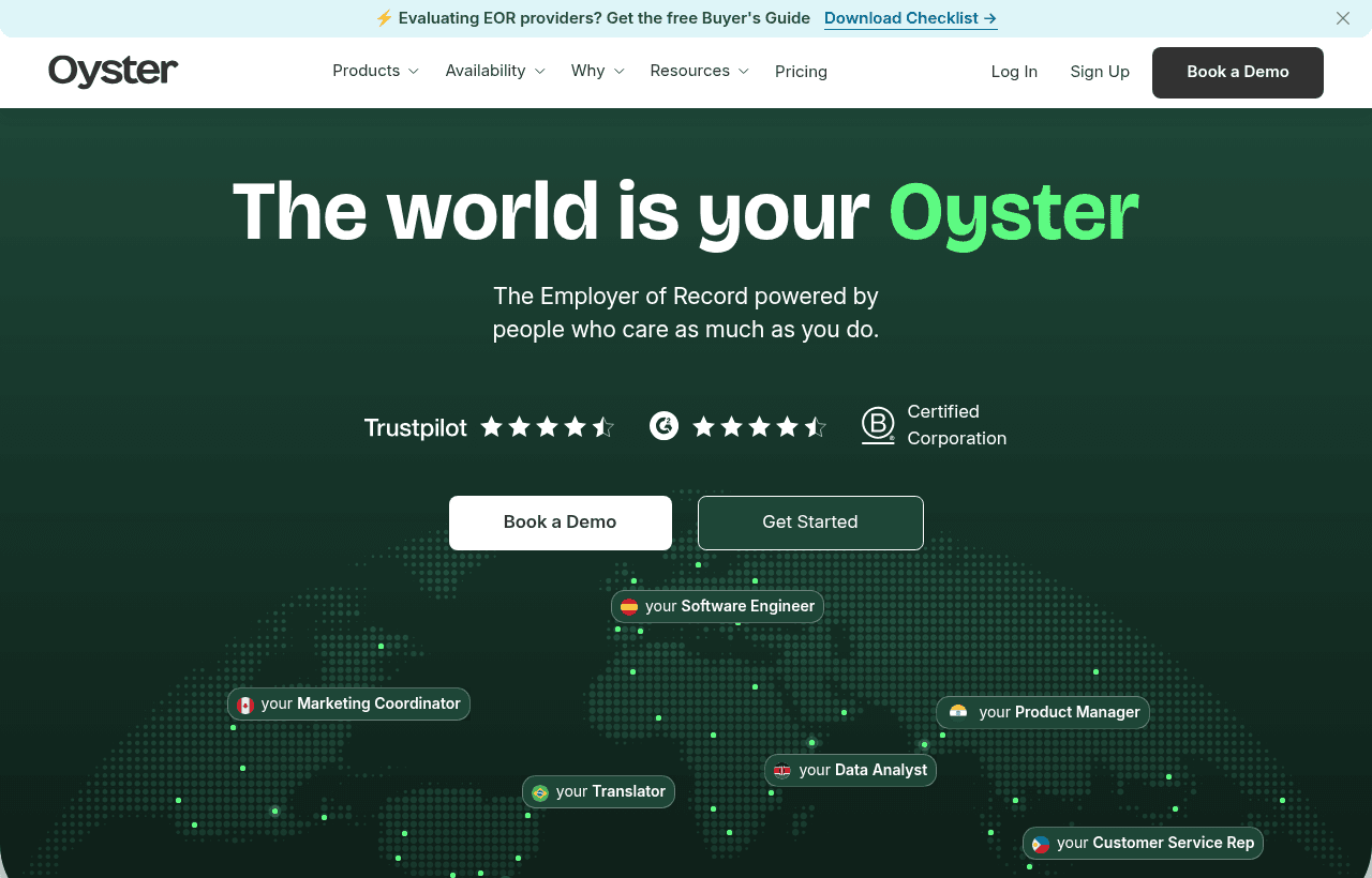 Oyster HR product homepage