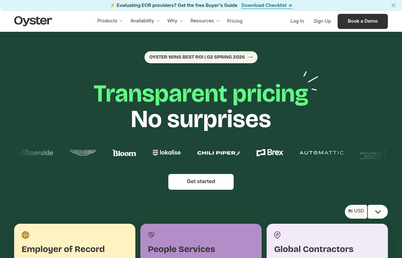 Oyster HR pricing and plans