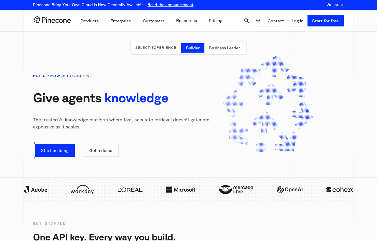 Pinecone product homepage
