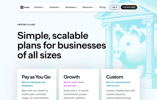 Plaid pricing and plans