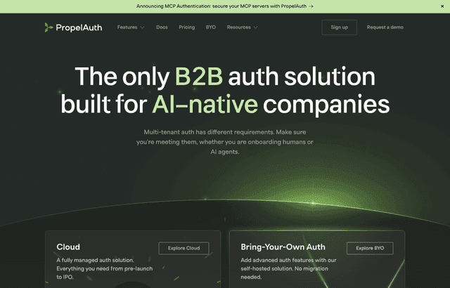 PropelAuth product homepage