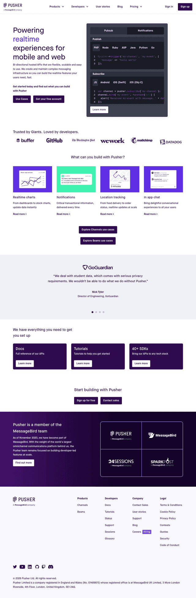 Pusher pricing and plans