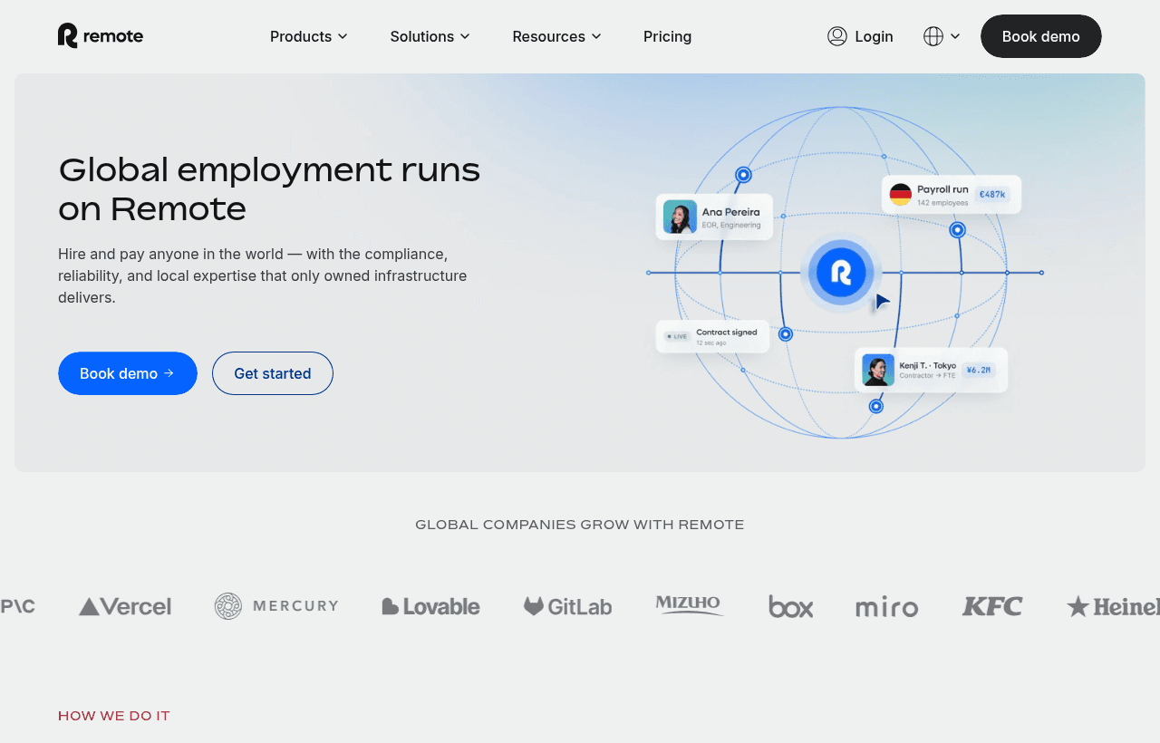 Remote product homepage