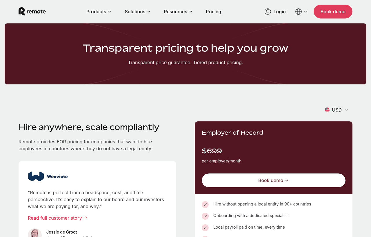 Remote pricing and plans
