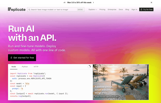 Replicate product homepage