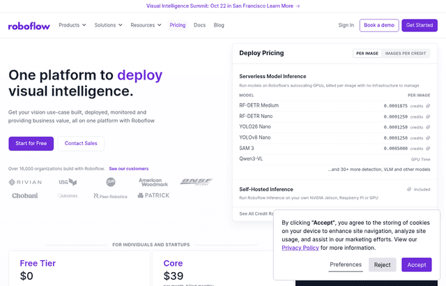 Roboflow pricing and plans