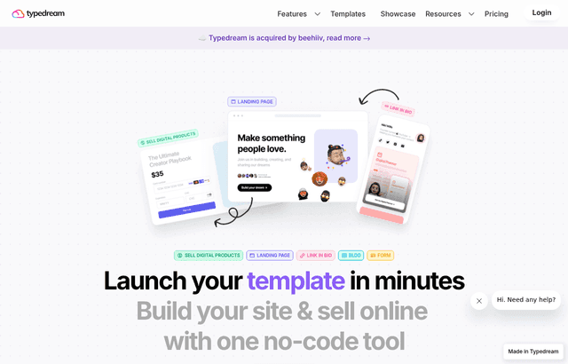 Typedream product homepage