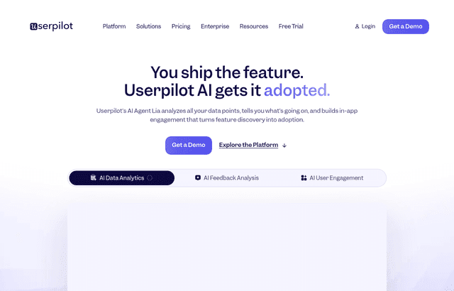 UserPilot product homepage