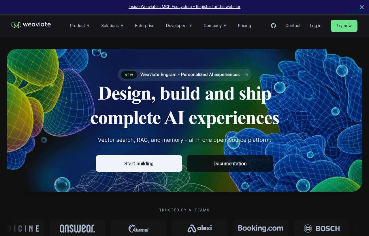 Weaviate product homepage