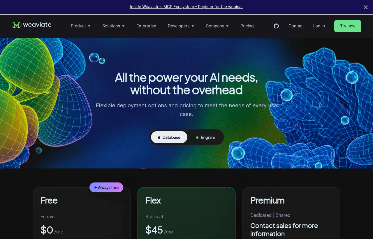 Weaviate pricing and plans