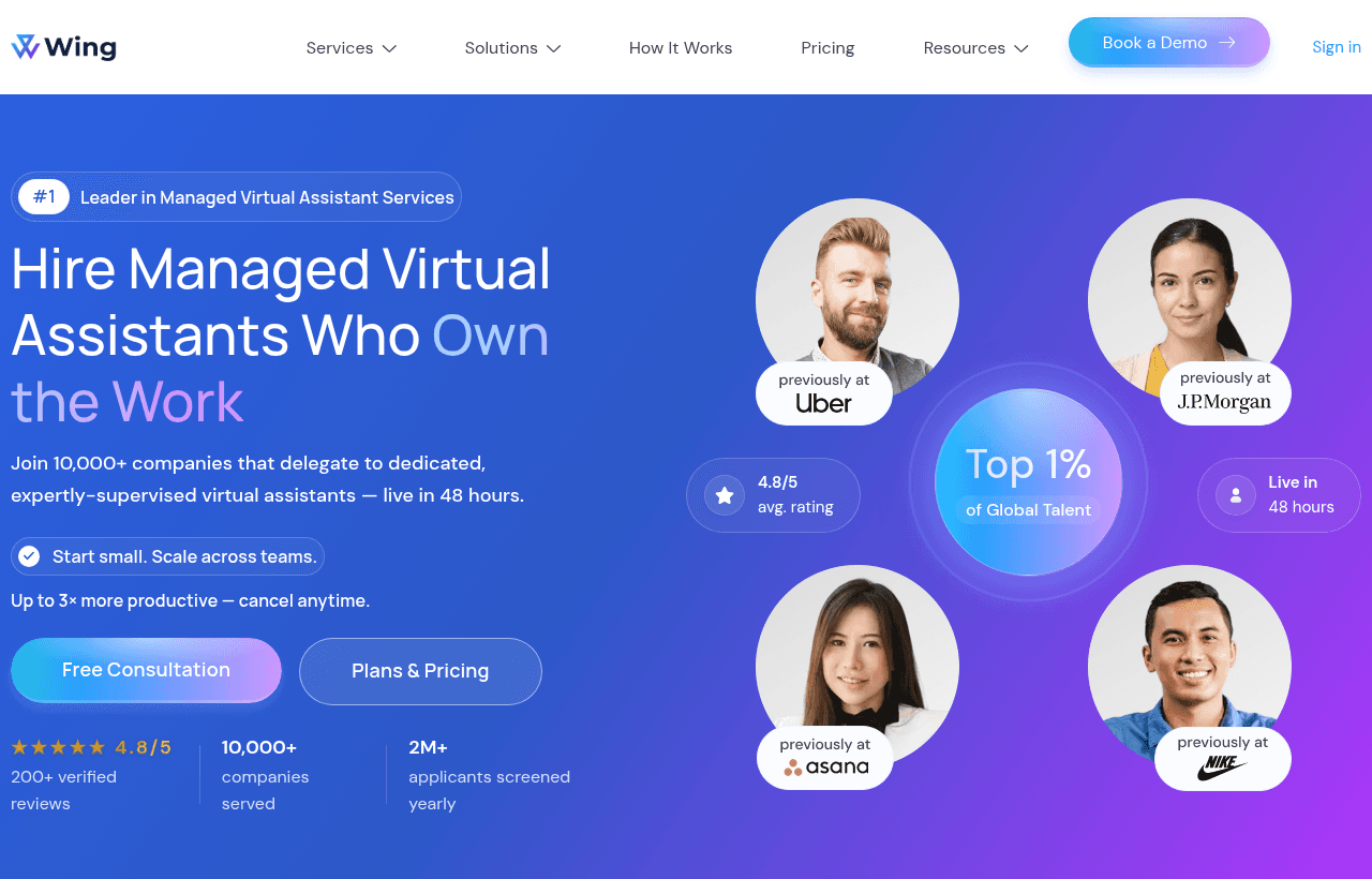 Wing Assistant product homepage