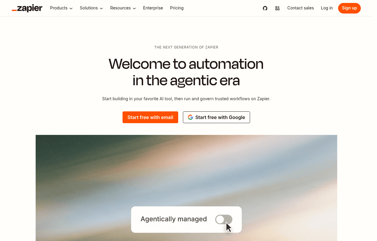 Zapier product homepage